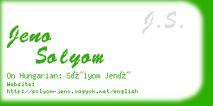 jeno solyom business card